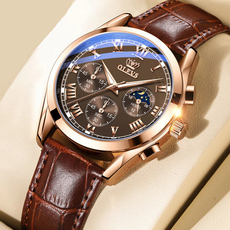 Men's Multifunctional Waterproof Luminous Quartz Watch