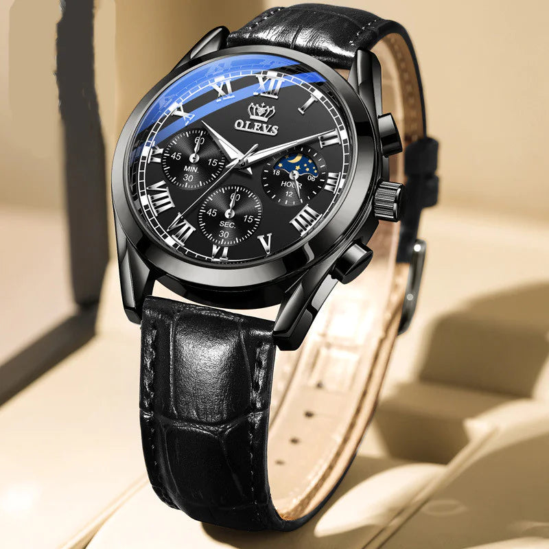 Men's Multifunctional Waterproof Luminous Quartz Watch