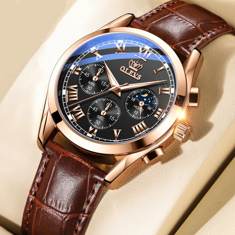 Men's Multifunctional Waterproof Luminous Quartz Watch